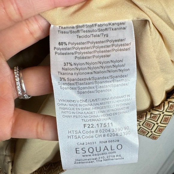 Esqualo Blazer Abstract Print Jacket Women's Size Medium Retro Office - Picture 7 of 9